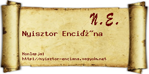 Nyisztor Enciána névjegykártya